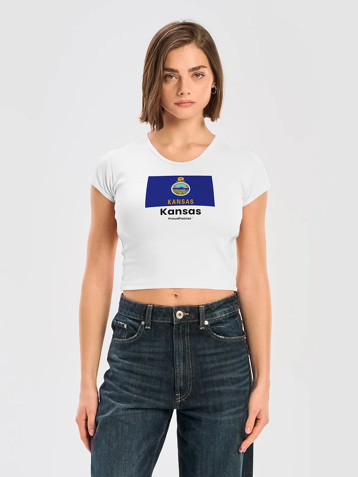 Kansas Women's Ribbed Baby Tee Crop Top product image (1)