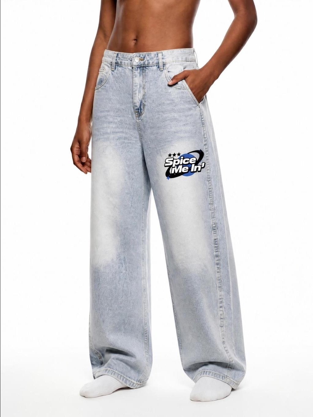 SPICE ME IN Men's Vintage Wash Sunfade Barrel Leg Jeans product image (5)