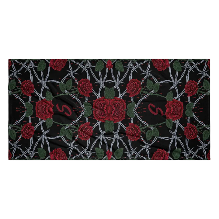 Colored Barbed Wire & Roses Beach Towel product image (1)