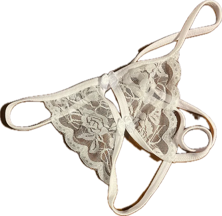 open crotch white thong panties product image (1)