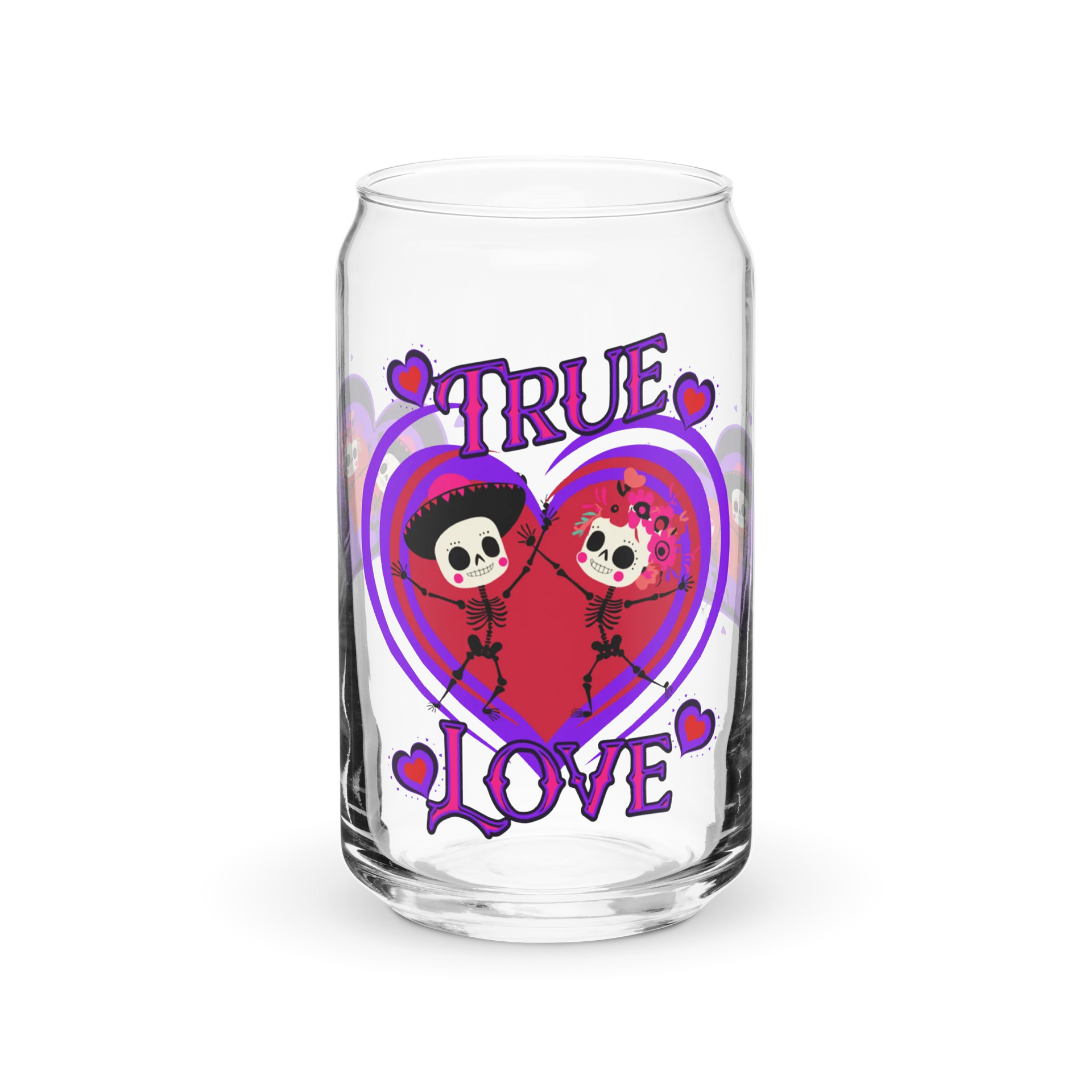 True Love Cute Skull Couple Glass product image (2)
