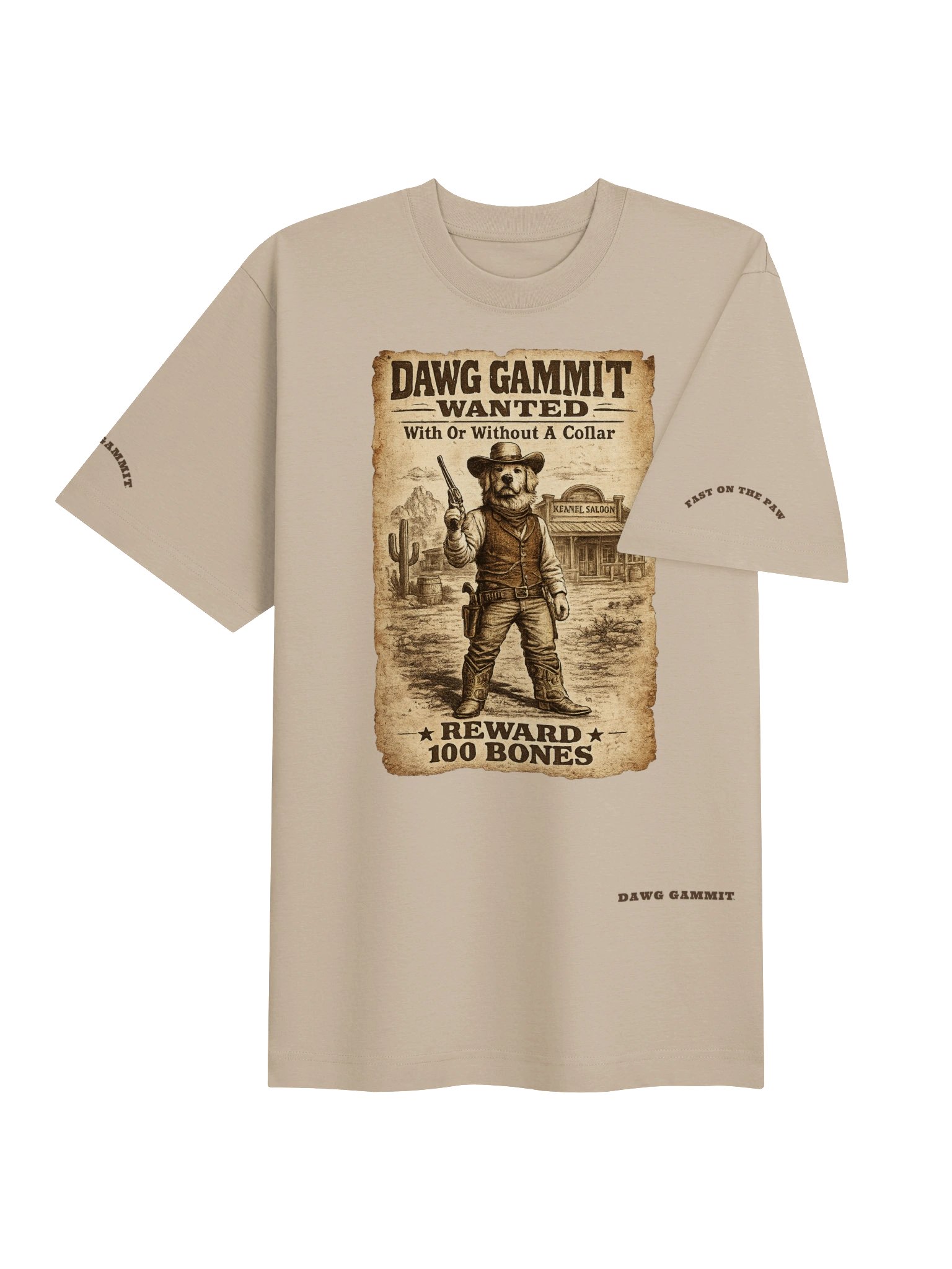 WANTED DAWG GAMMIT™ WANTED Golden Retriever Poster Heavy T-shirt product image (16)