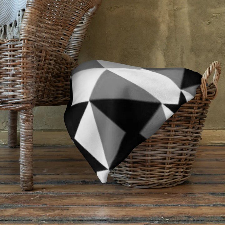 Black, White & Grey Geometric Throw Blanket product image (1)