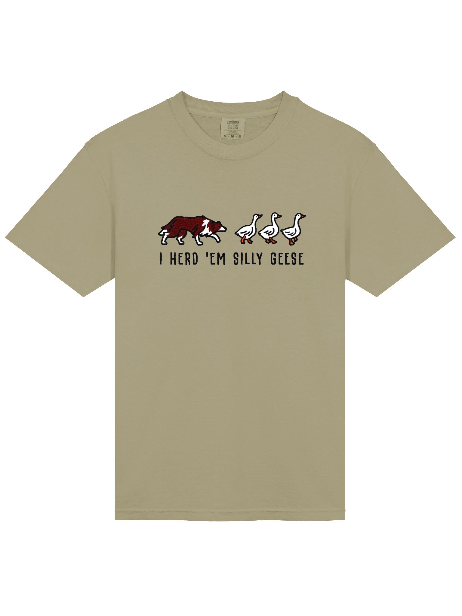 I Herd 'Em Silly Geese T-Shirt(Embroidered) of a Border Collie(Red) product image (6)