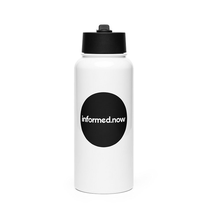 informed.now Stainless Steel Water Bottle with Straw Lid (Black) product image (1)
