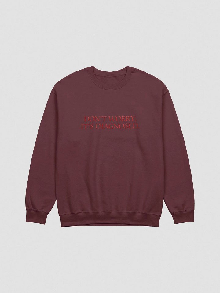 DW, IT'S DIAGNOSED. (lg. design, red thread) embroidered crewneck product image (10)