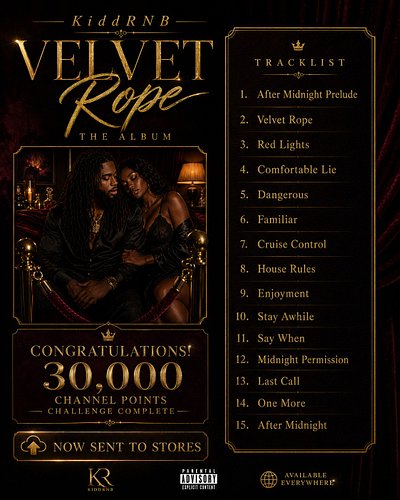 We did it. 🥂

30,000 Channel Points Challenge completed — and because y’all showed up, Velvet Rope has officially been sent t...