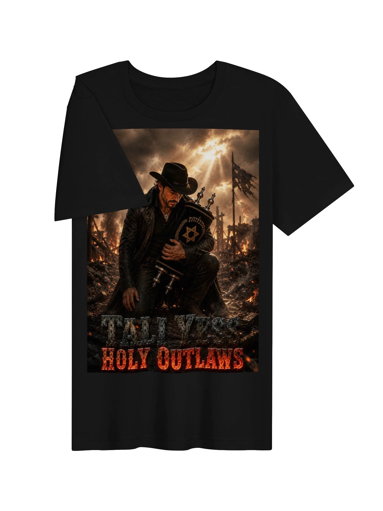 Tali Yess Holy Outlaws — Pose 6 Black T-Shirt product image (3)