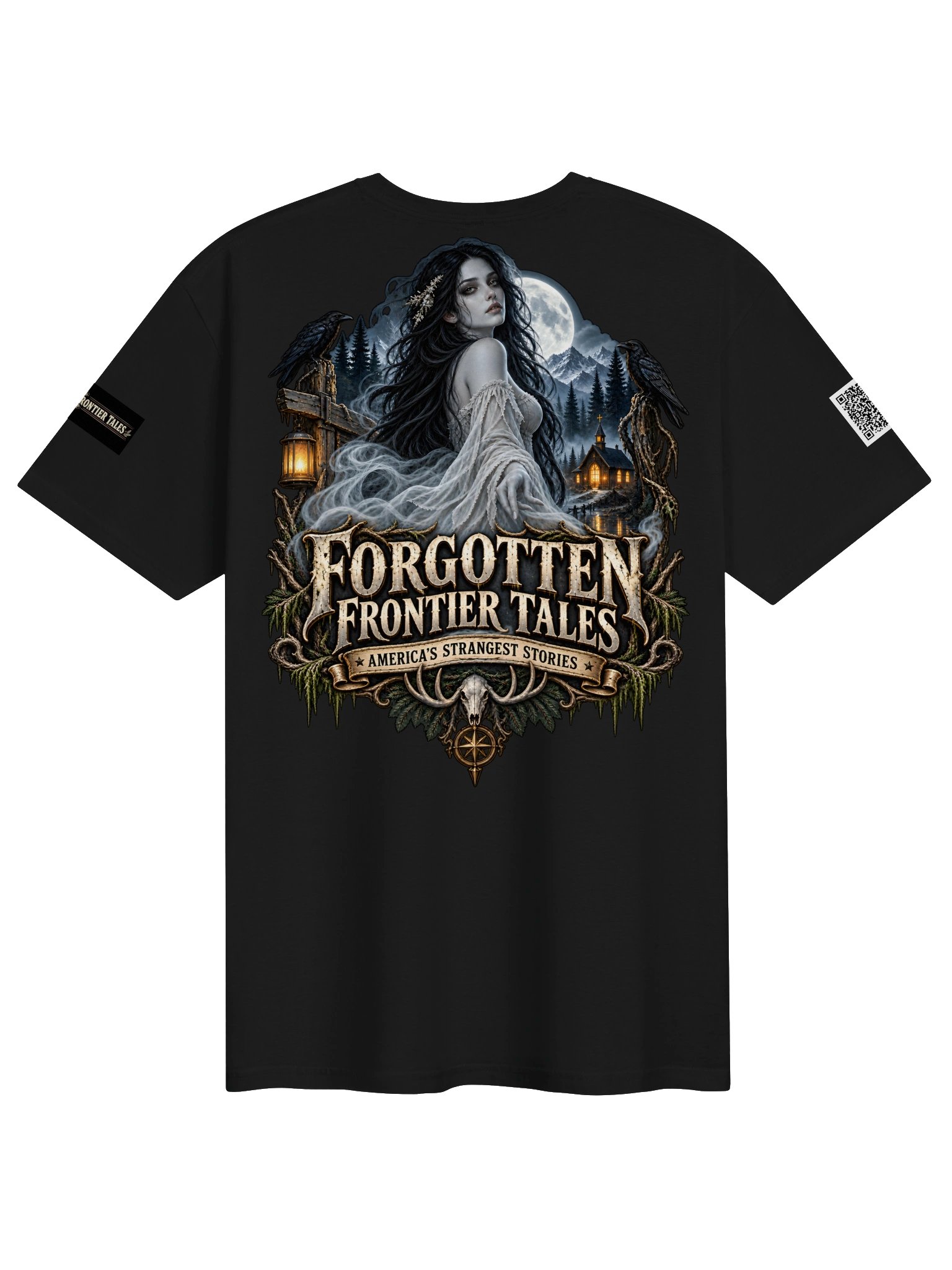 Forgotten Frontier Tales — Moonlit Apparition Haunted Tee product image (2)
