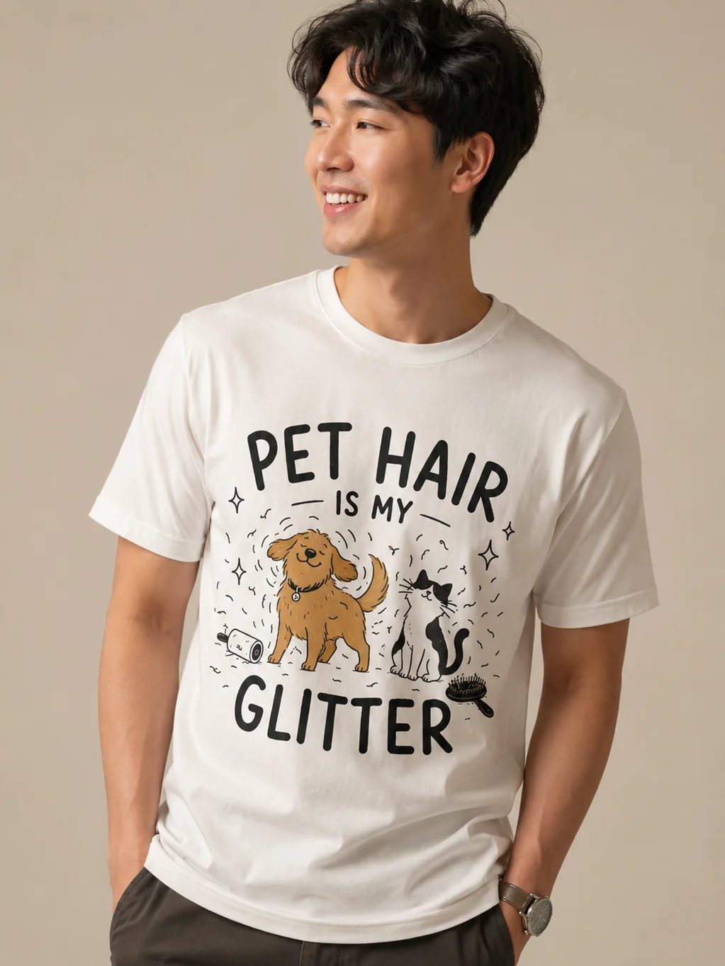 Pet Hair Is My Glitter T-Shirt | Funny Dog & Cat Lover Shirt for Pet Parents product image (1)