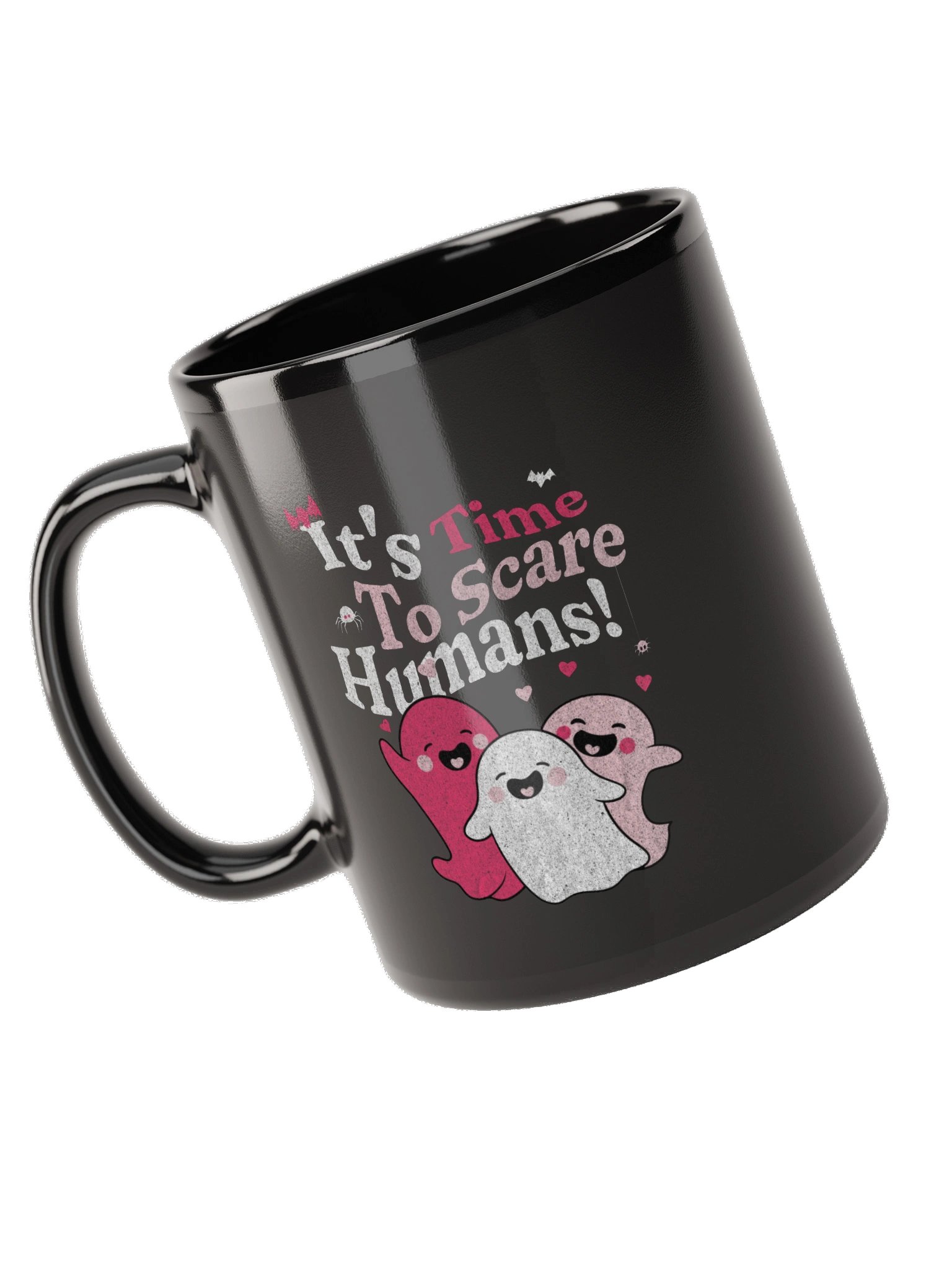Time To Scare Human Mug - Cute Pink Ghost Friends Coffee Mug | Funny Halloween Ghost Mug product image (5)