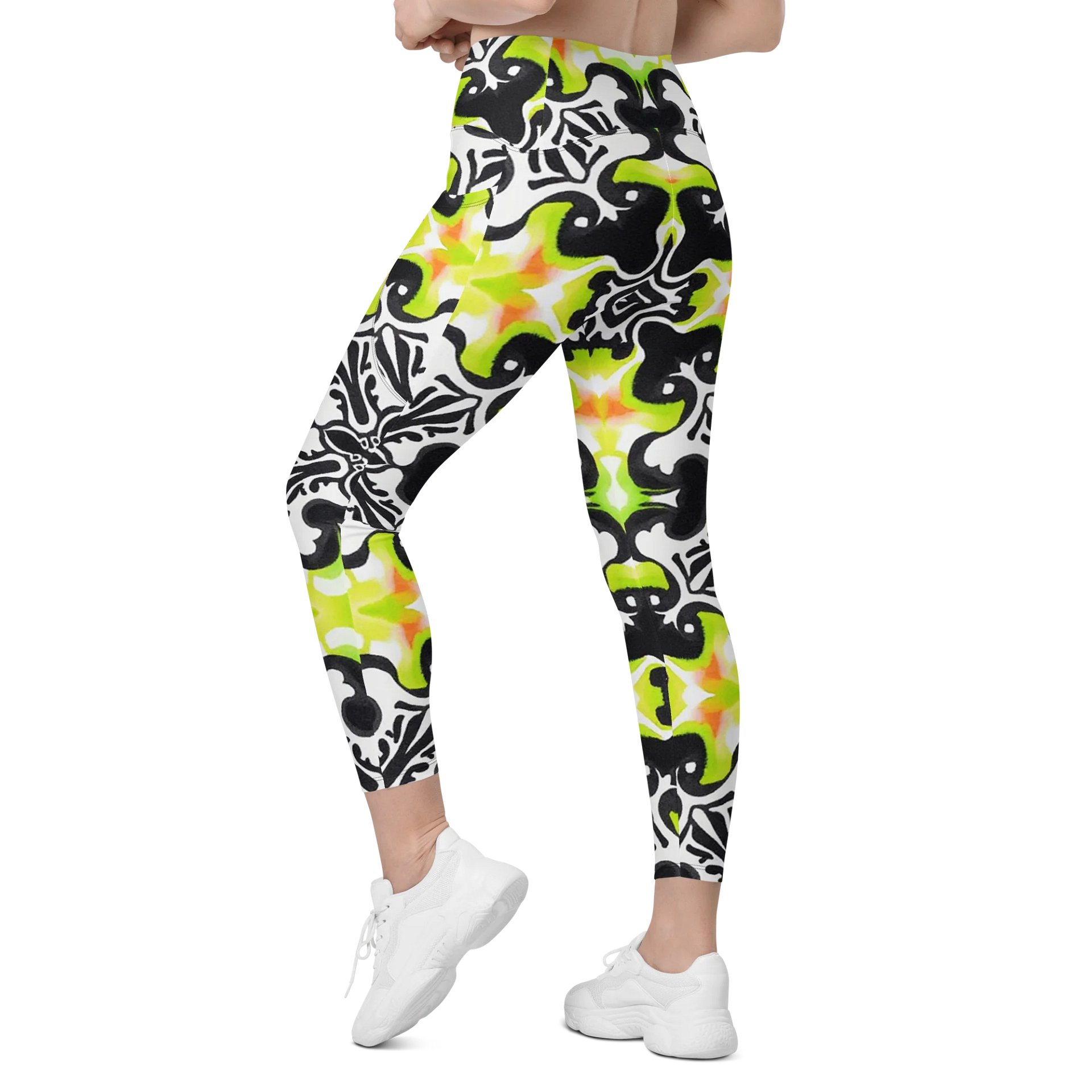 Barry Grady 'Dreamy Blossom' Crossover Leggings with Pockets product image (7)