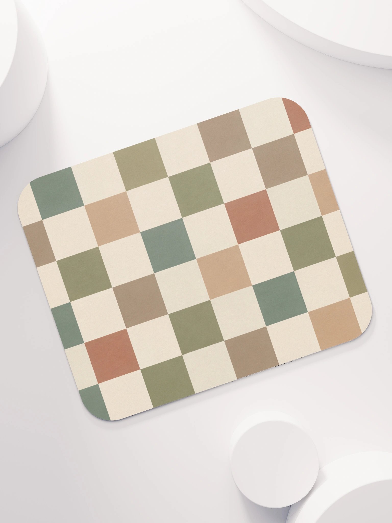 Boho Checkerboard Desk Mat: Anti-Slip Neoprene Computer Mouse pad product image (7)