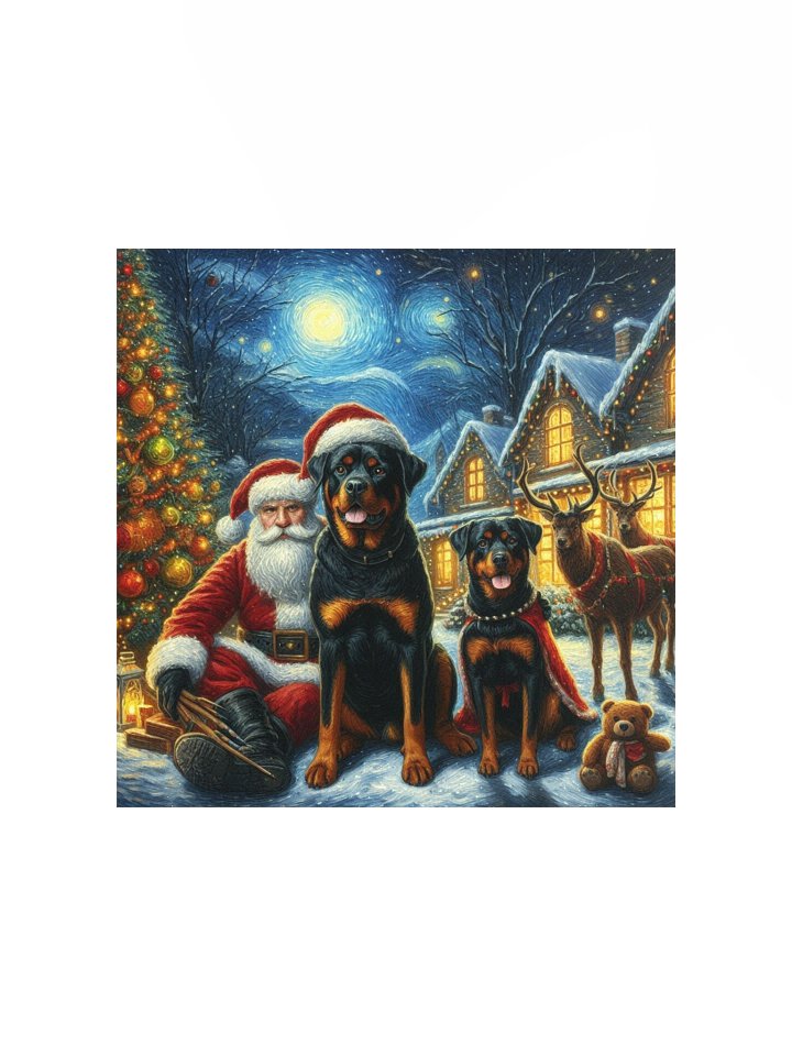 Santa's Rottweiler Christmas Poster product image (1)