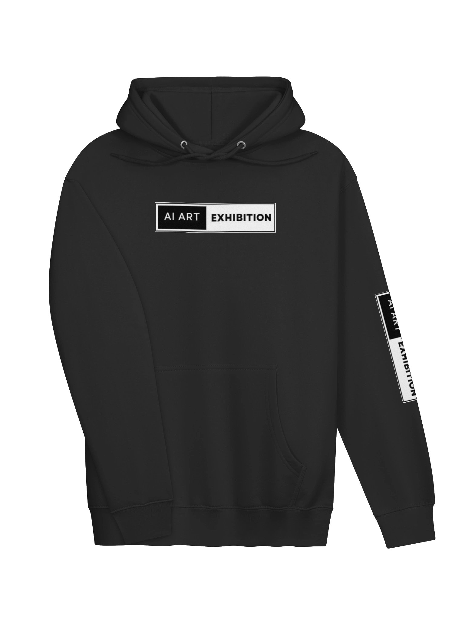 Women White "AI ART EXHIBITION BOX LOGO" premium pullover hoodie product image (3)