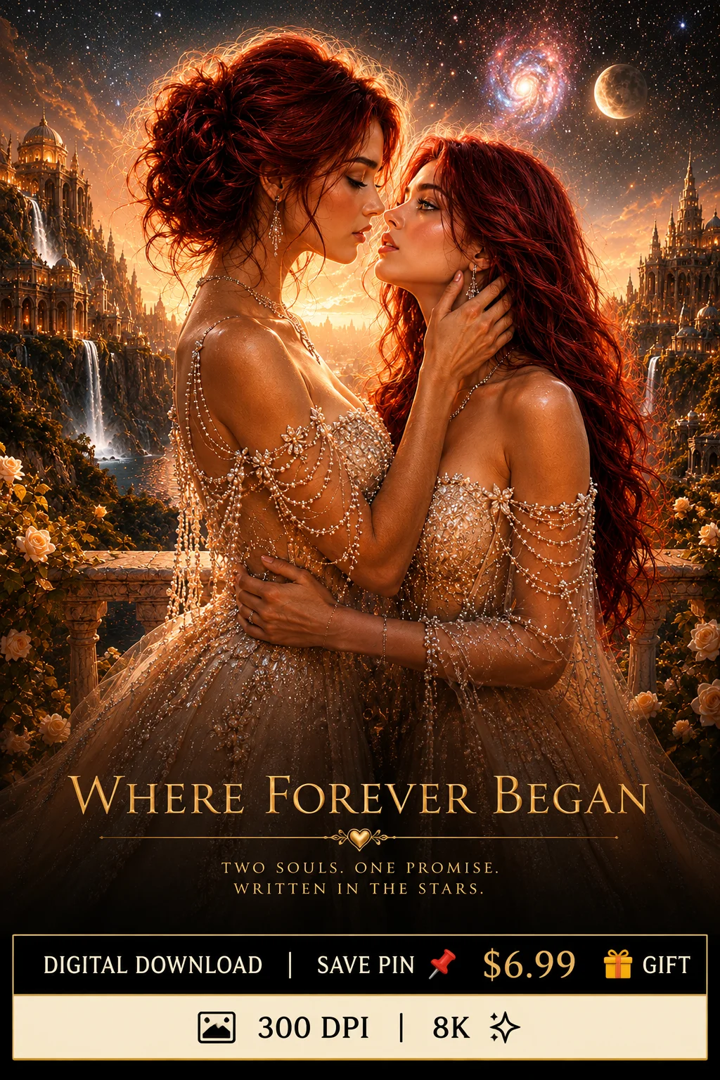 Where Forever Began | Romantic Fantasy Couple Wall Art | Printable Digital Download | Gift Ideas! product image (1)