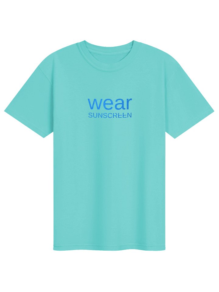 Wear Sunscreen Comfort Colors Embroidered Tee -Aqua product image (1)