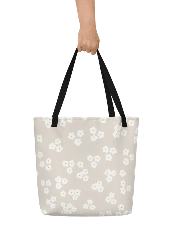 TINY DAISY SUMMER Large Tote Bag - Grosse Tragetasche MIT Gänseblümchen product image (3)