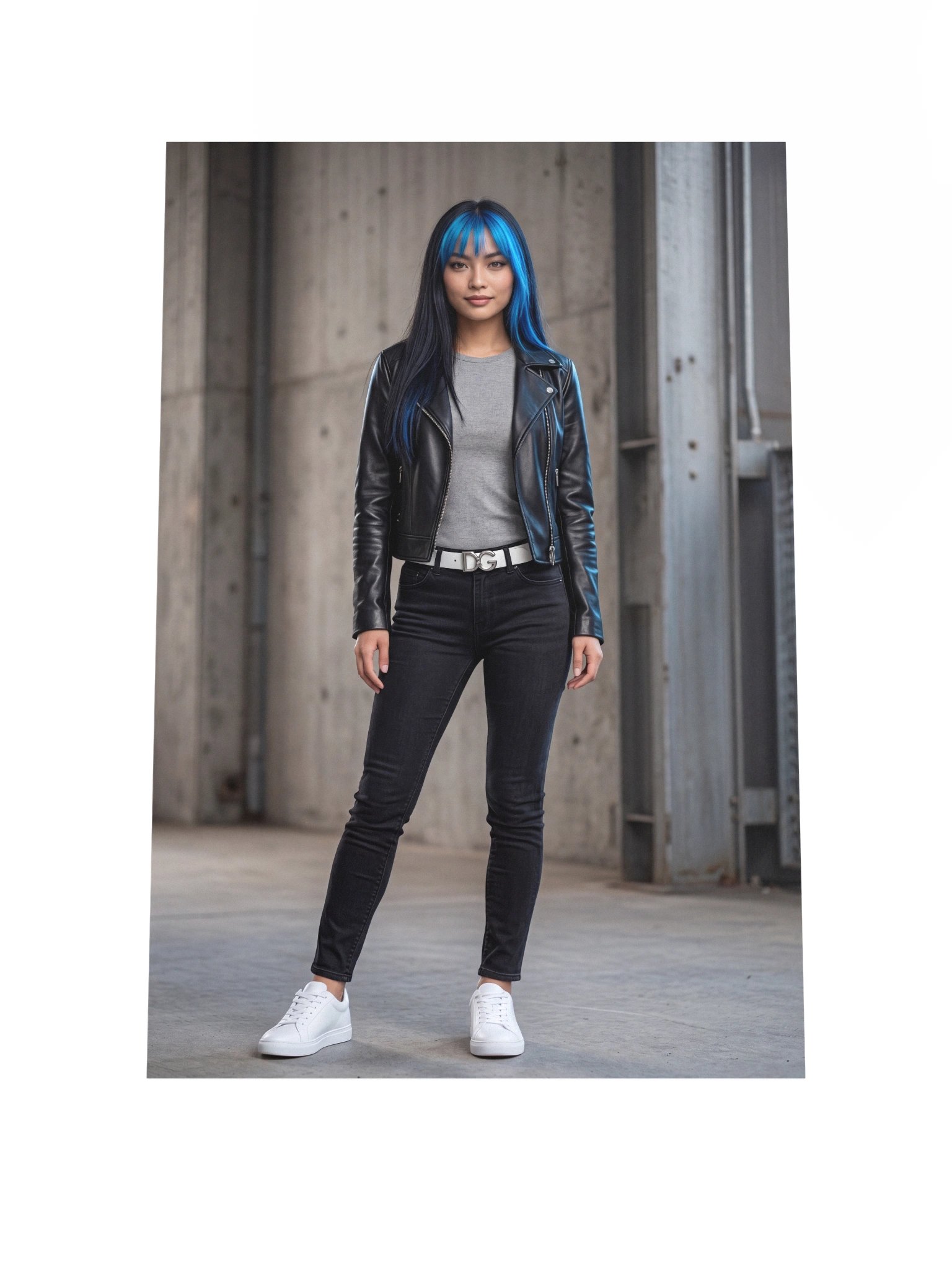 Blue-Haired Edge in Leather product image (1)