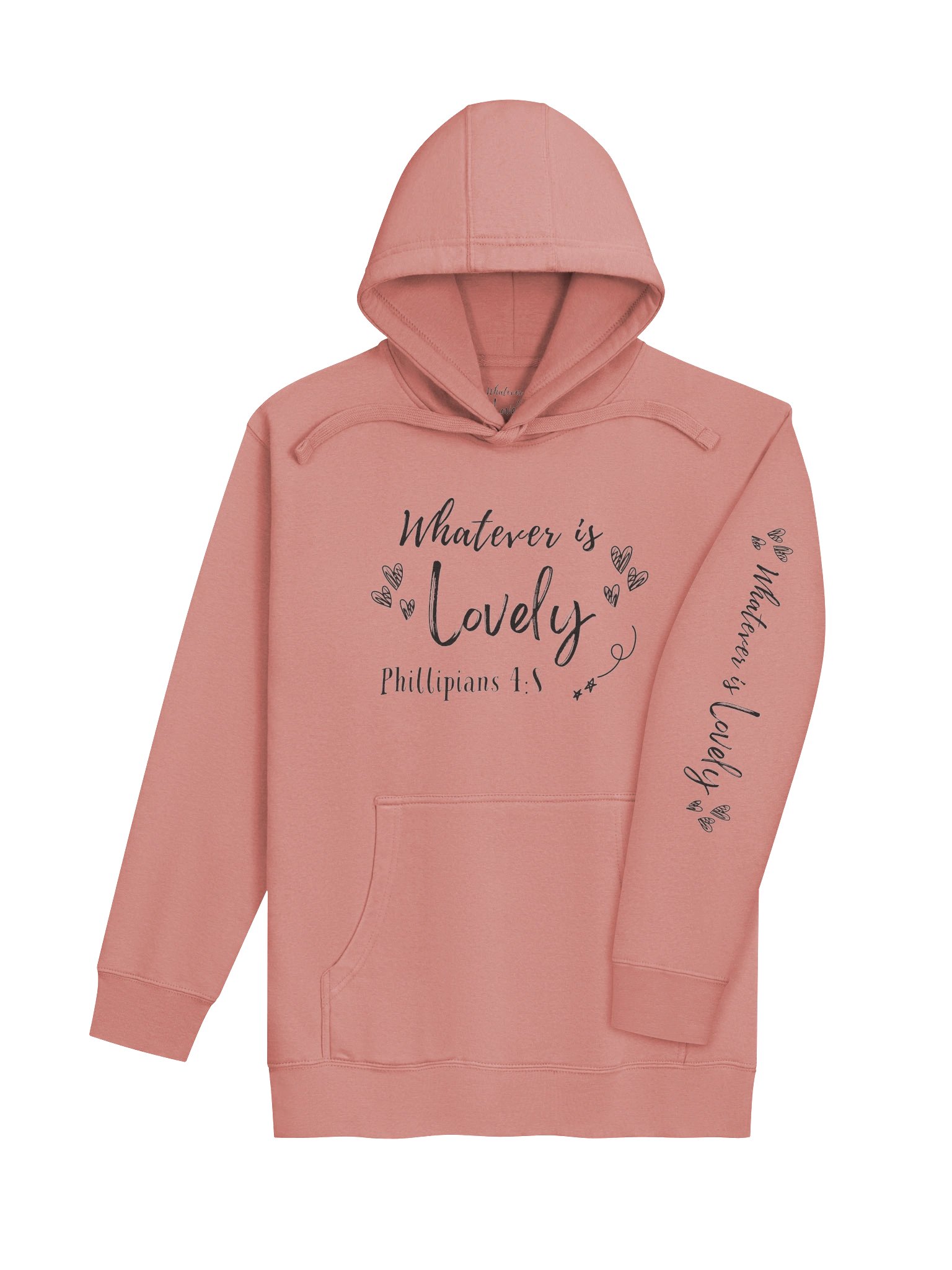Whatever Is Lovely Hoodie (Dark ink/light fabric) product image (2)