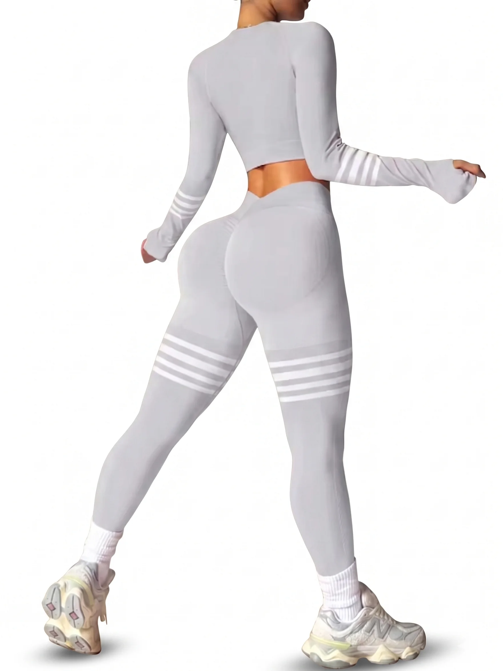 Baddie Striped Long Sleeve Two-Piece Original Set product image (5)