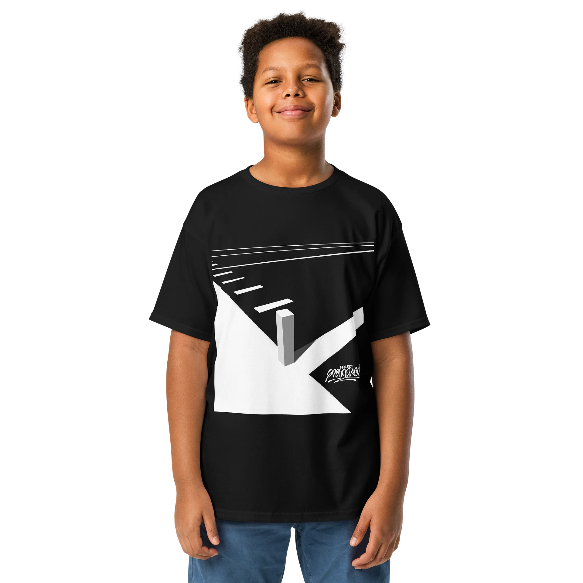 Football Lines Youth Classic Black Tee product image (3)