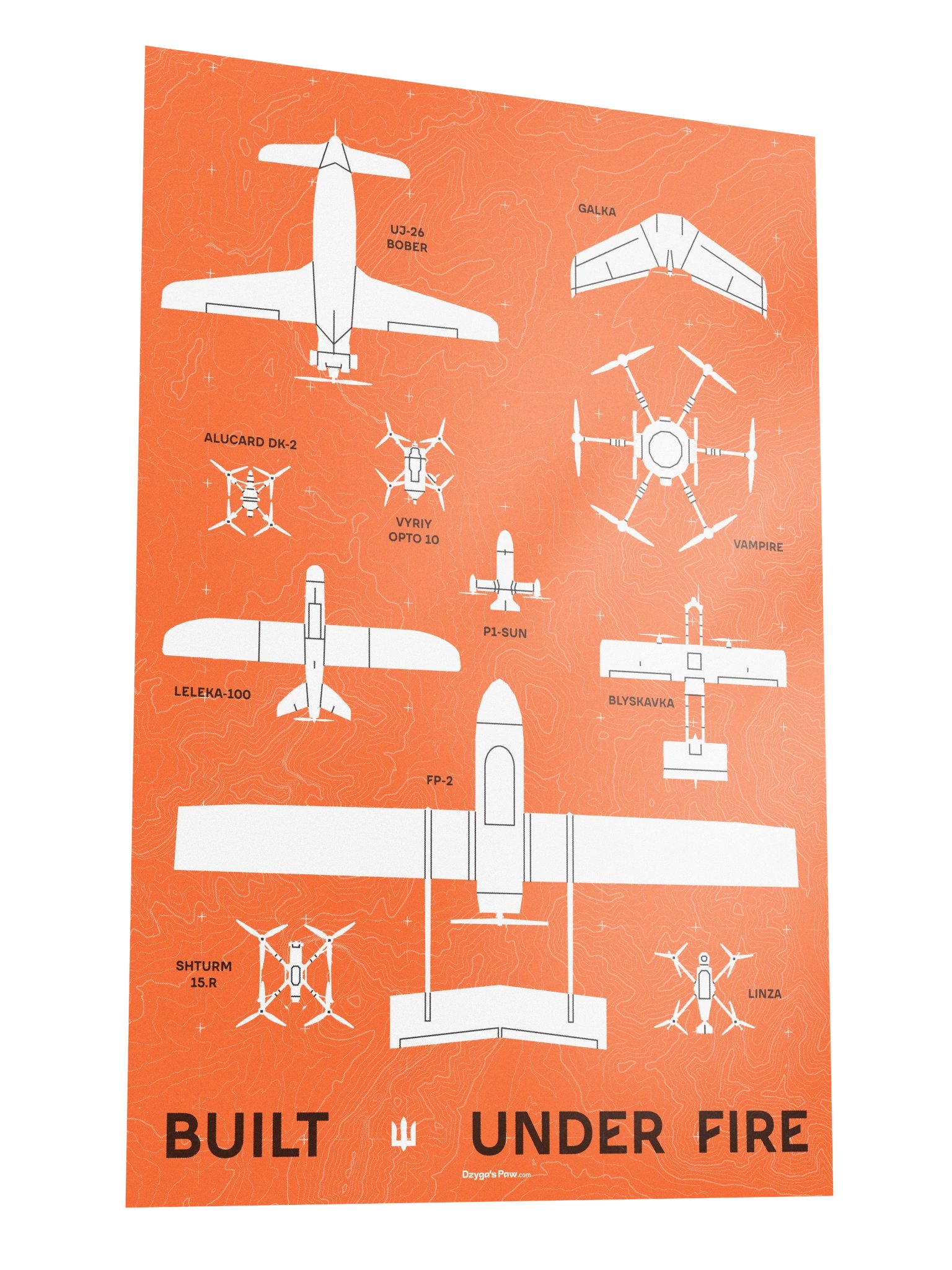 Dzyga's Paw Built Under Fire Poster (24"x36" | Orange) product image (3)
