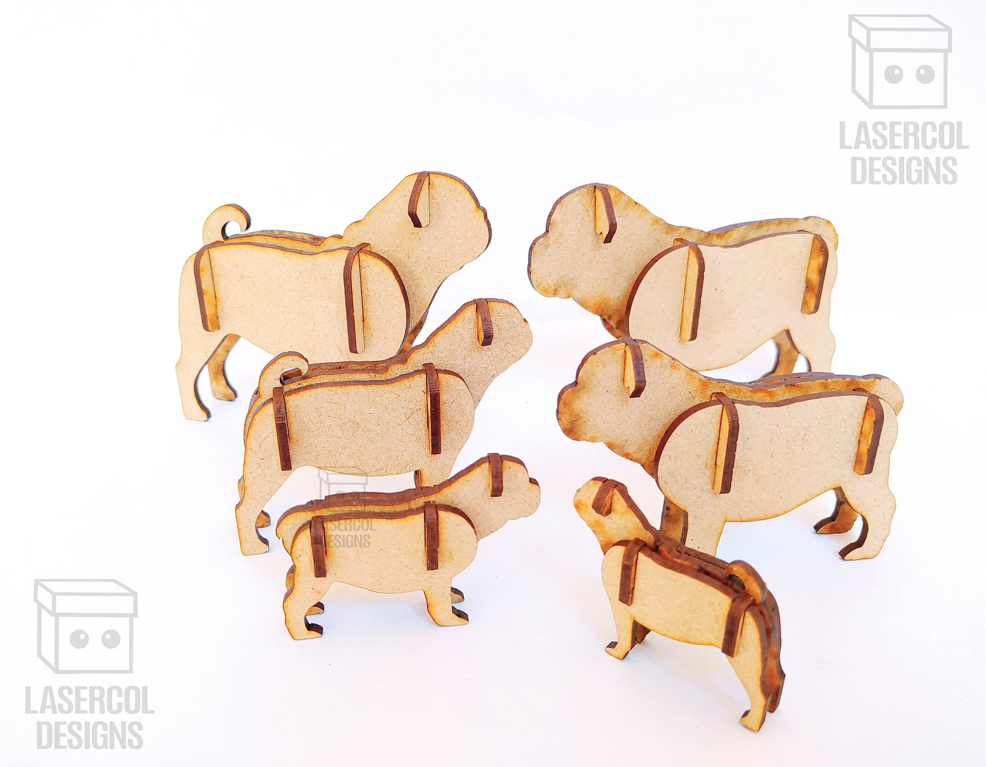 Dogs 3d Puzzle (3 Sizes) Set 3 - Laser Cut Files product image (3)