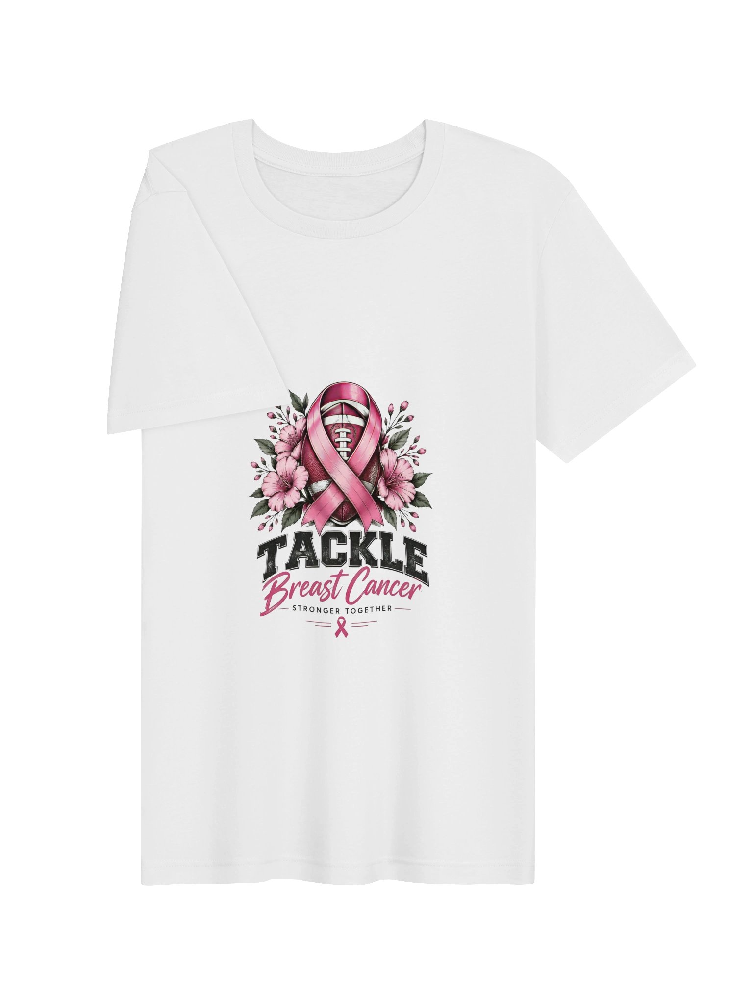 Stronger Together Floral Pink Ribbon Shirt Breast Cancer Awareness Tee product image (5)