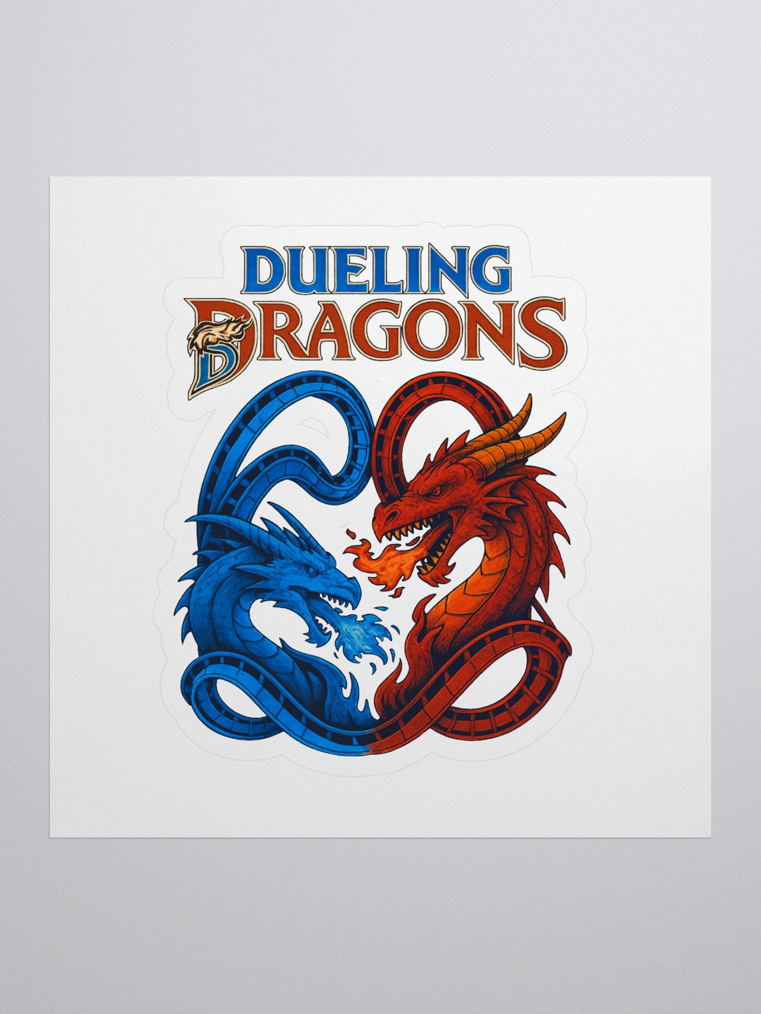 Dueling Dragons Kiss Cut Stickers product image (1)