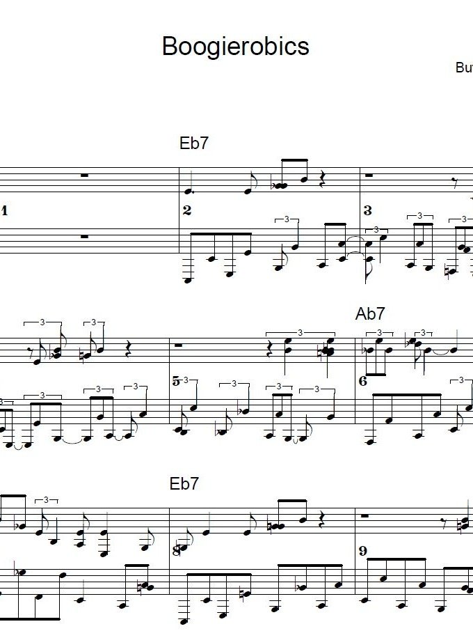 Boogierobics - Blues piano - Piano sheet music product image (1)