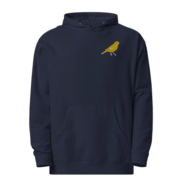 Embroidered Yellow Canary Bird Midweight Hoodie product image (2)