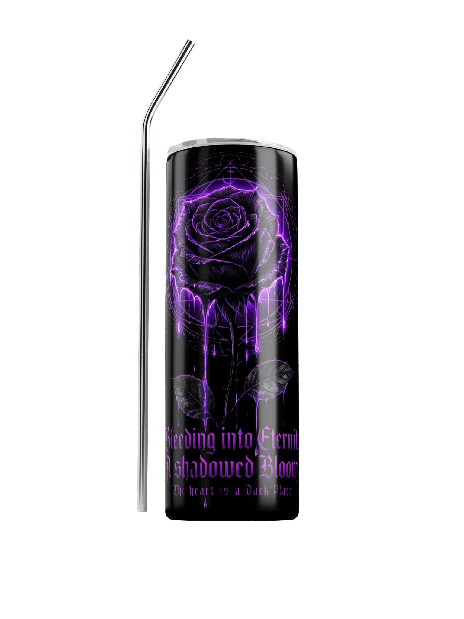 Bleeding Into Eternity: Neon Gothic Rose Tumbler product image (1)