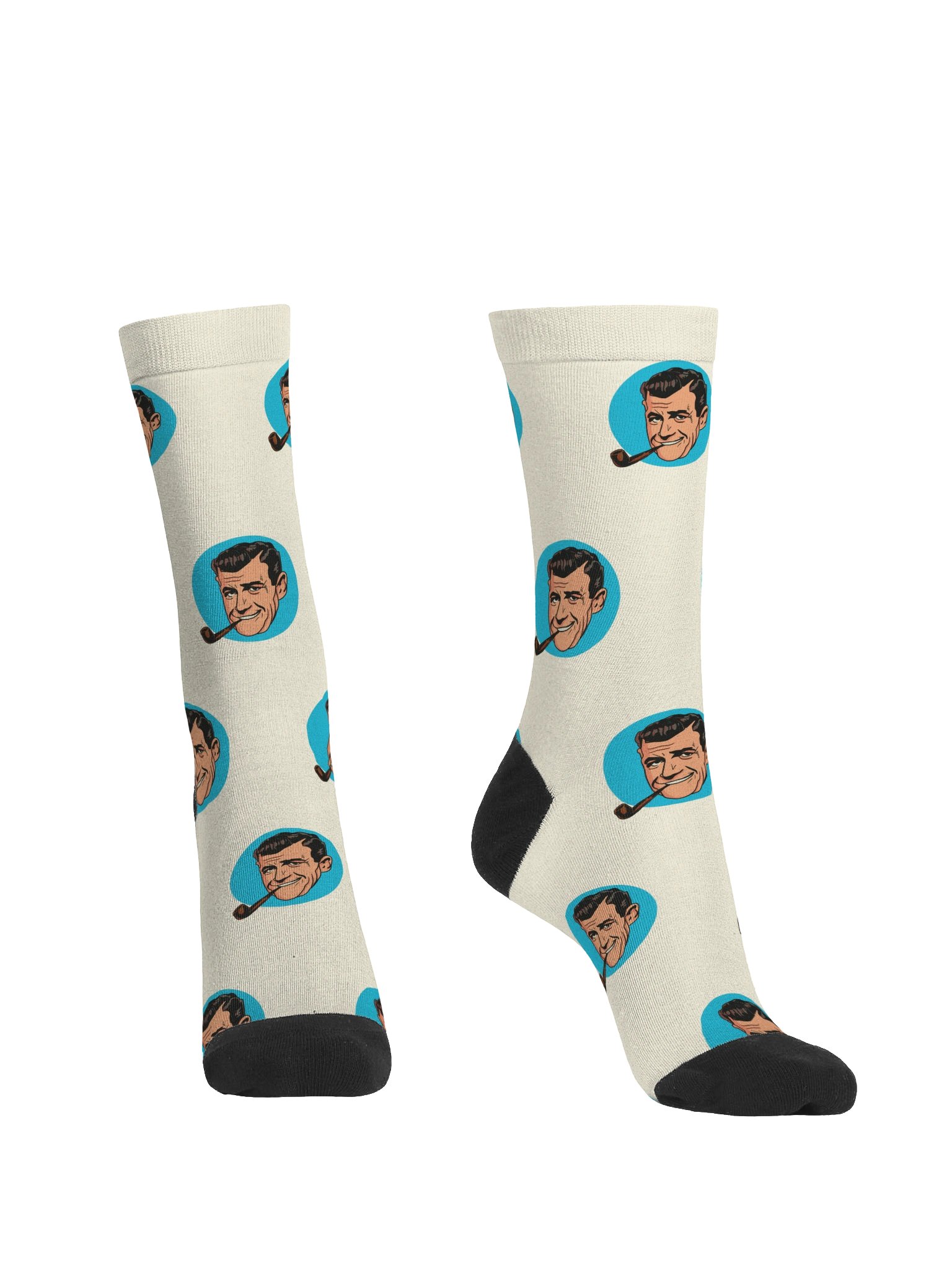 Pipe Faces Pattern Crew Socks product image (2)