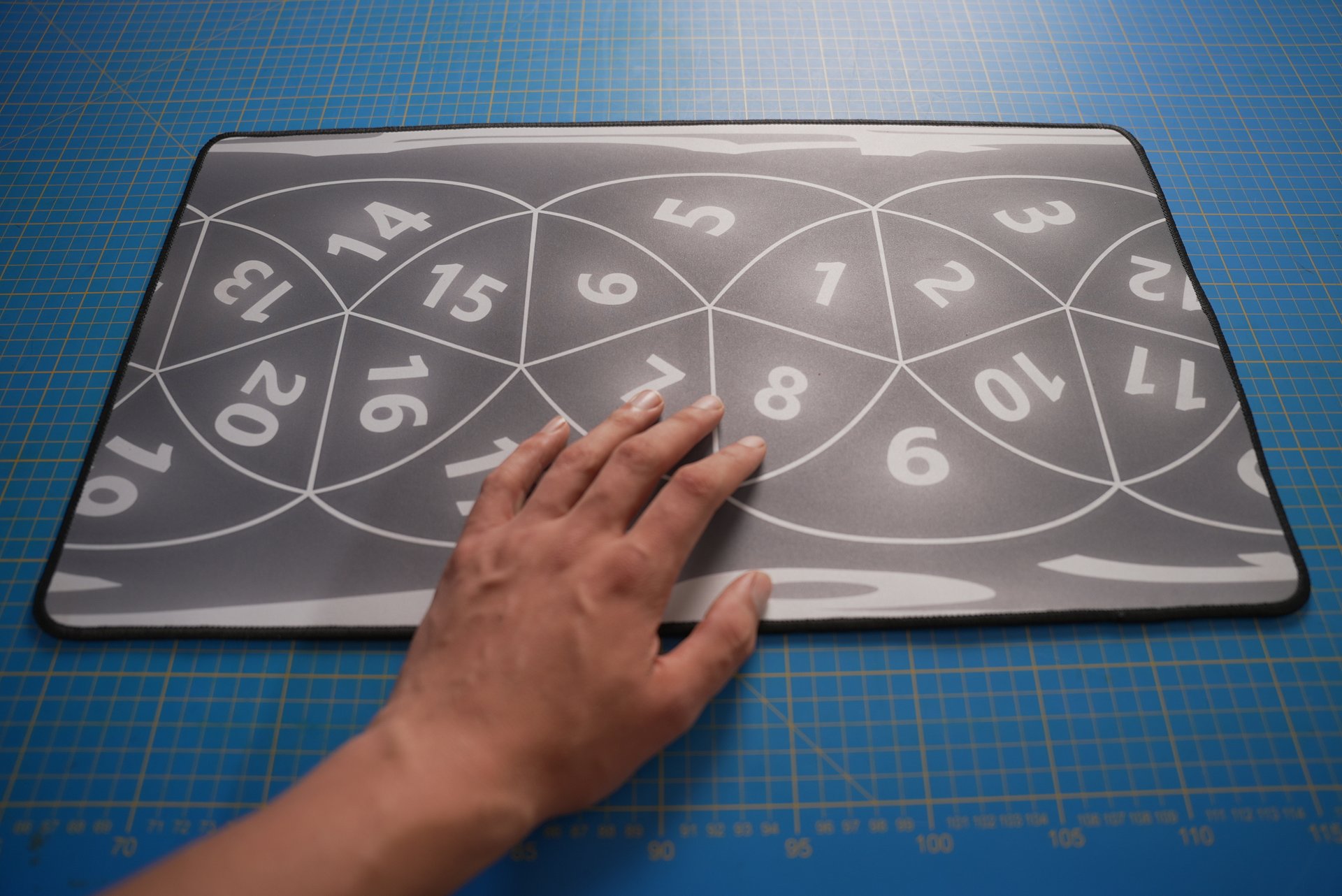 Desk mat - Map of 20 sided dice (Gray) product image (2)