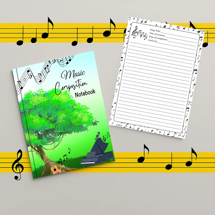 Printable Music Composition Notebook Template | Digital Download + Freebies product image (1)