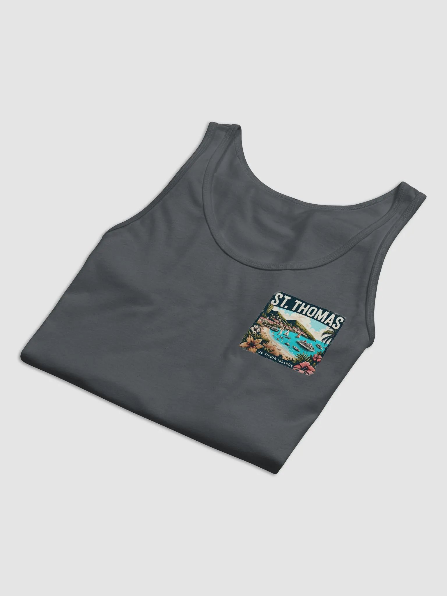 ST THOMAS US VIRGIN ISLANDS TANK TOP, SMALL PRINT FRONT, LARGE PRINT BACK product image (24)