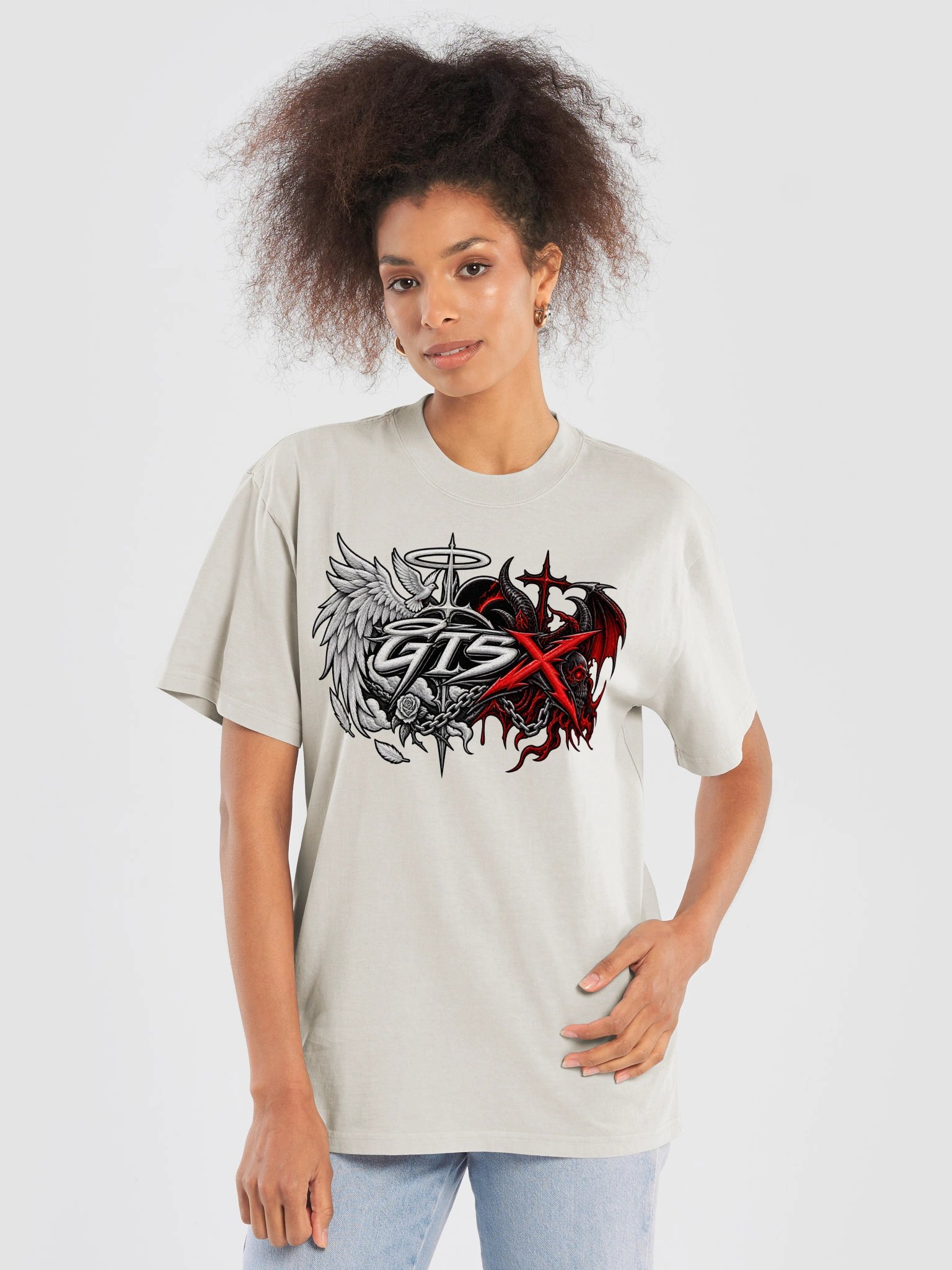 GTSX Duality Angels & Demons Alt Oversized Faded Tee product image (5)