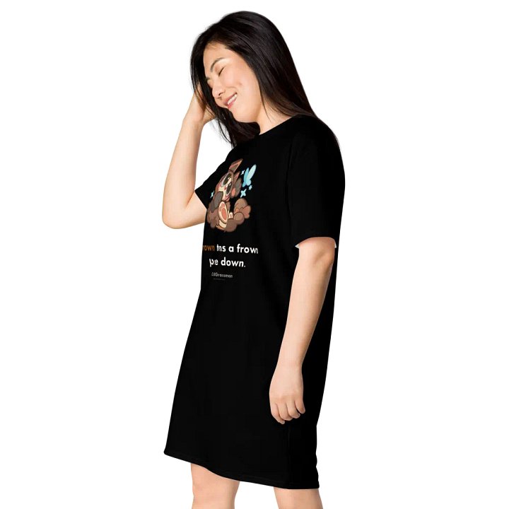 Playing Terra • "Brown turns a frown upside down." • T-shirt Dress (Black) product image (2)