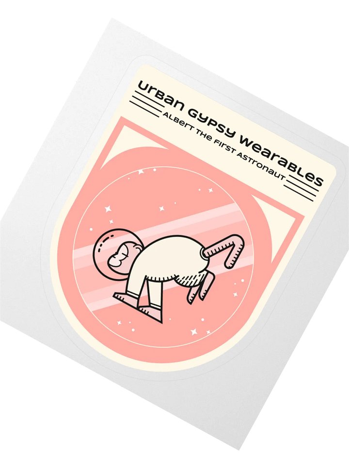 Albert The First Astronaut Kiss Cut Sticker product image (2)