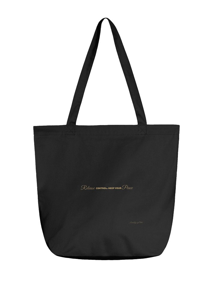 Soully Mine- GOLD PRINT Release Control. Keep Your Peace Tote Bag in Black product image (2)