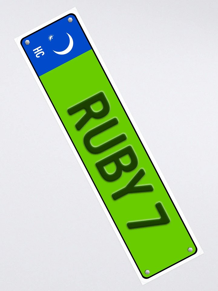Ruby 7 License Plate Sticker product image (2)