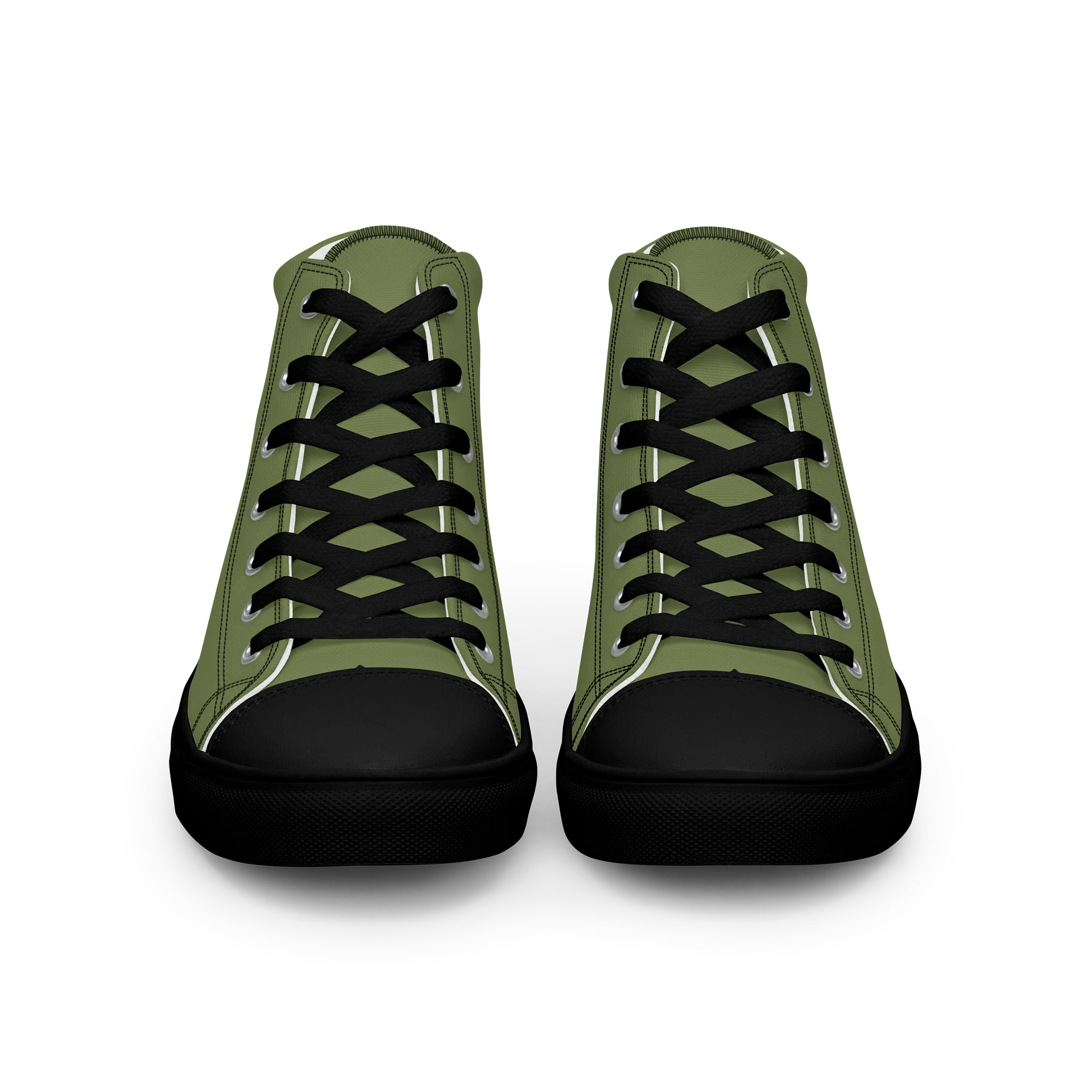 Olive Minimalist High Top Canvas Shoes product image (3)