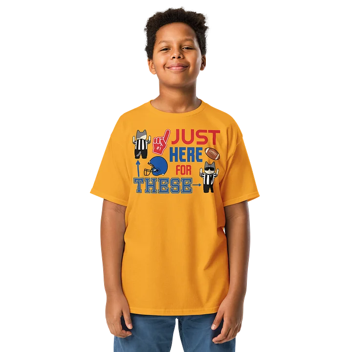 American Football Cat (JUST HERE FOR THESE - touchdown signals) - Unisex Youth Heavyweight T-shirt product image (4)