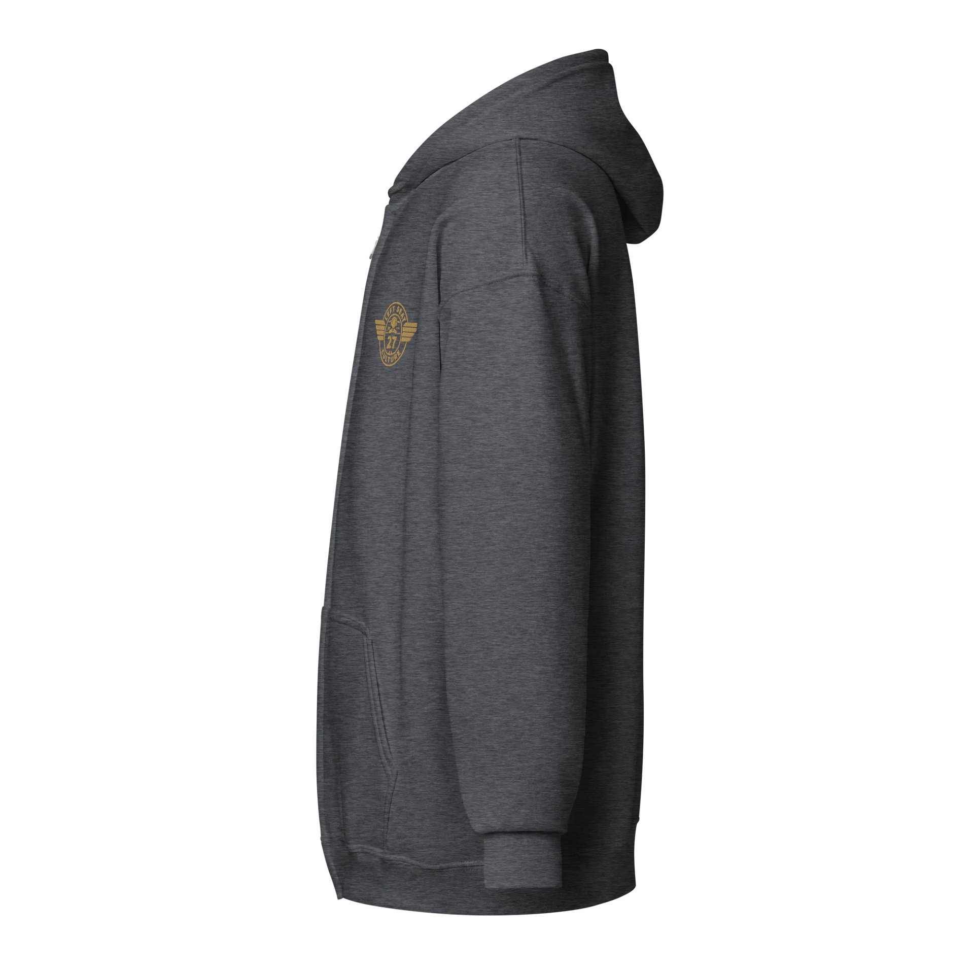 Left Seat Culture Zip Hoodie - Grey / Gold product image (3)