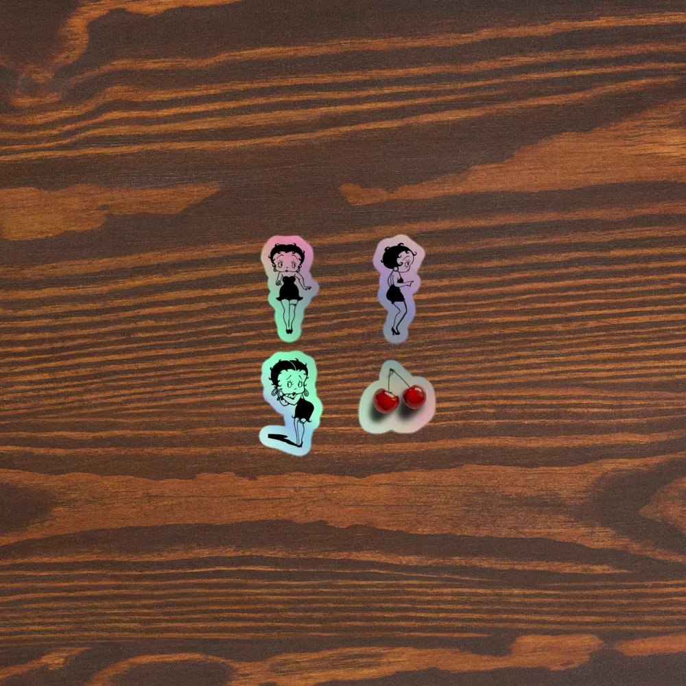 "Betty" Cherry Kiss-Cut Holographic Sticker Set product image (3)