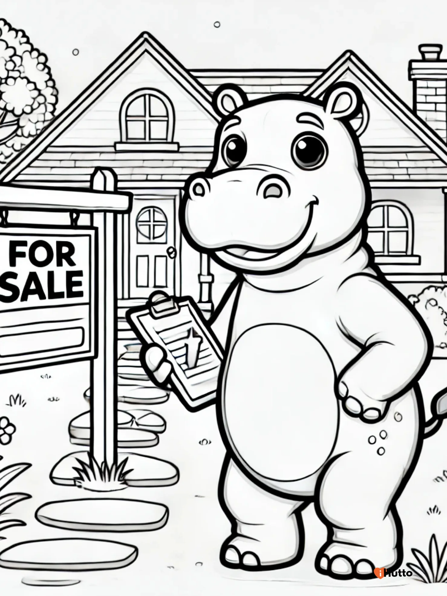 Hippos in Hutto Coloring Pages – Instant Download product image (10)
