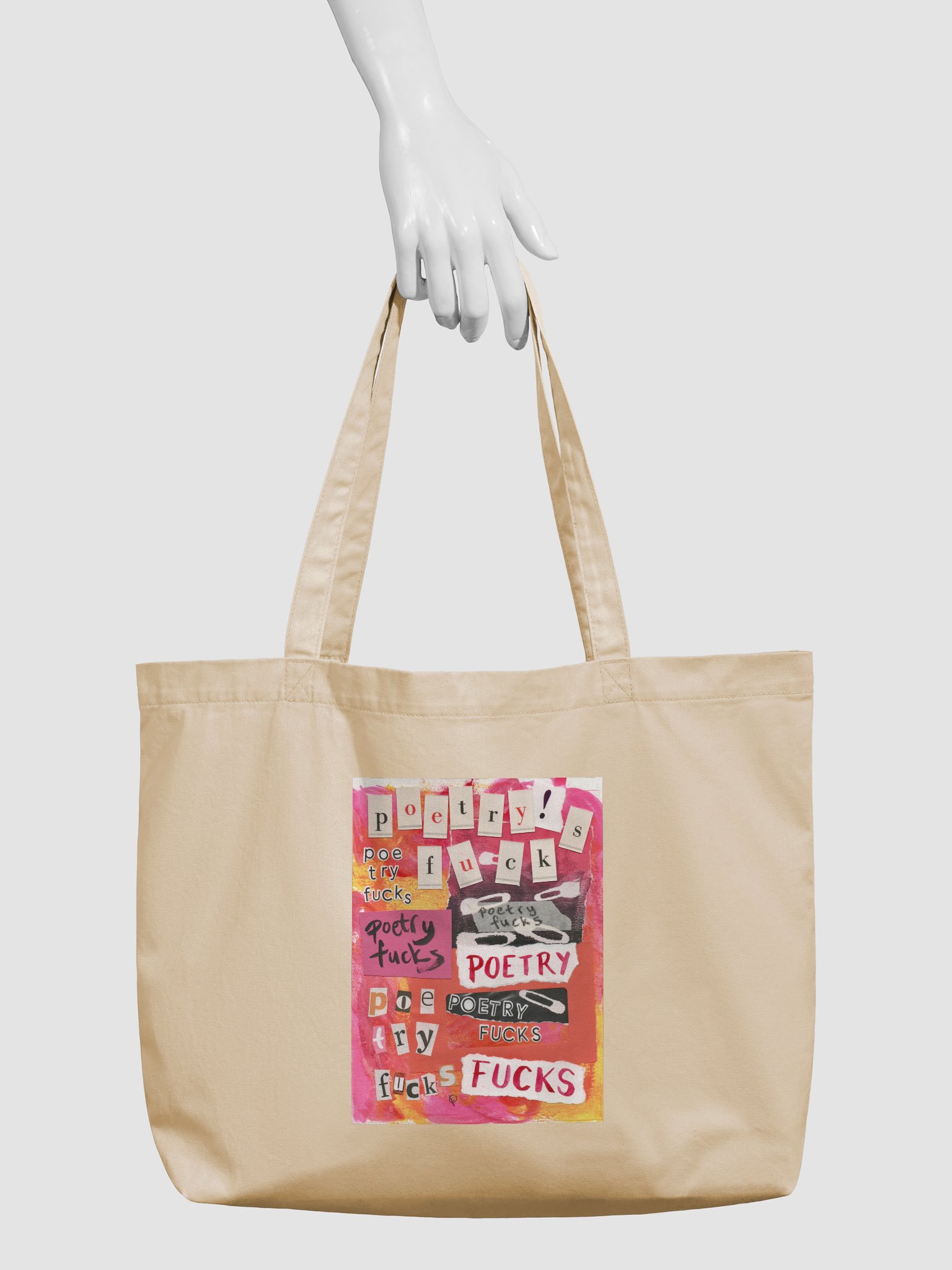 poetry fucks collage tote bag product image (7)