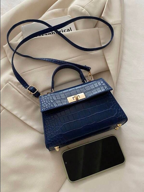 ADLEST Mini Solid Color Flap Handbag - Elegant PU Leather Square Shoulder Bag product image (2)
