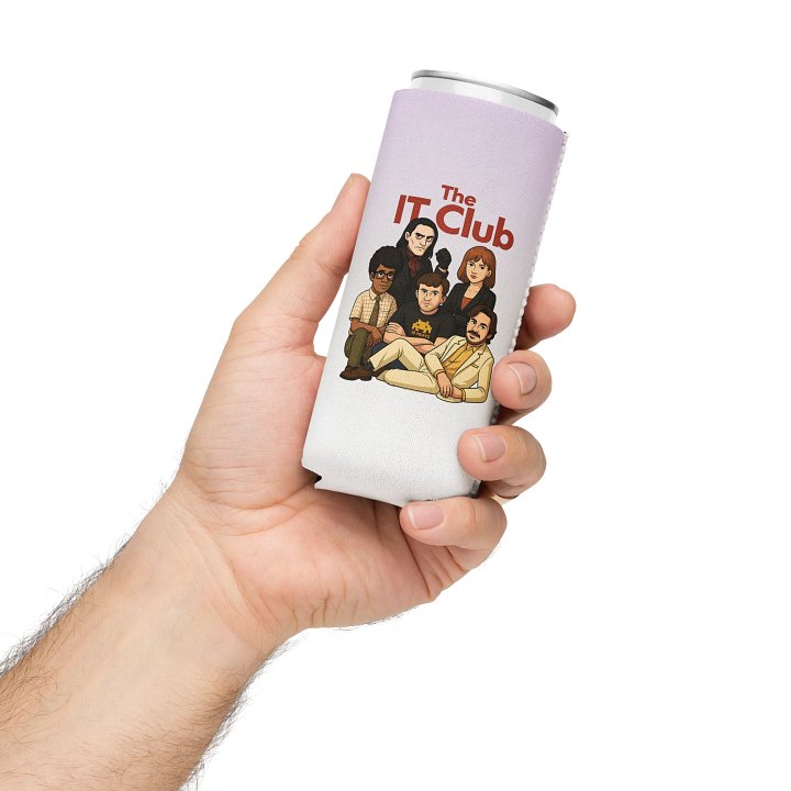 The IT Club Can Cooler – Geeky Sitcom Crossover Coozie for TV Fans product image (1)